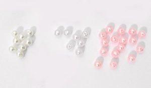 Χάντρα πέρλα ακρυλική, σε λευκό, εκρού, ροζ χρώμα 6χιλ, 4800τμχ.