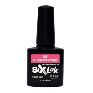 Ημιμόνιμο Βερνίκι SixLak Uv & Led Soak Off No124 Fluorescent Pink 8ml