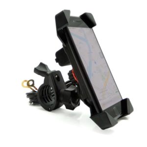 Motorcycle Phone Mount Holder with USB Charger Port Universal