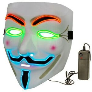 Μάσκα Πλαστική με φως Anonymous