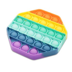Push pop it Bubble Fidget Toy Stress Reliever rainbow colours Οκτάγωνο