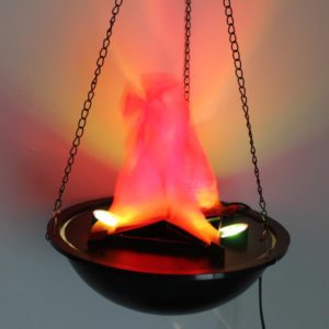 Wholesale-Halloween Electric Brazier Funny Fake Fire Basket Flammen Lampe Holiday Supplies 20*20cm