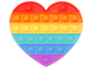 Push pop it Bubble Fidget Toy Stress Reliever rainbow colours Heart
