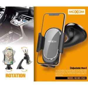 Moxom Βάση Κινητού Αυτοκινήτου Suction Cup Phone Holder με Ρυθμιζόμενα Άγκιστρα