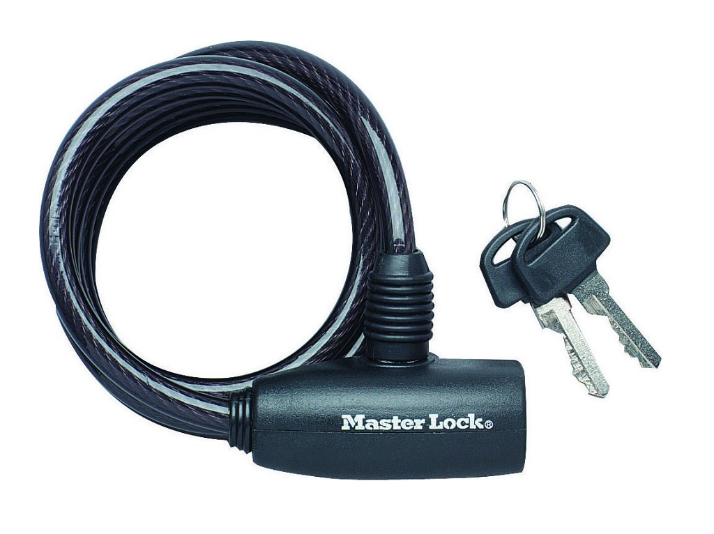 Masterlock - Κλειδαριά ποδηλάτου συρματόσχοινο 180cm μαύρο 812600112