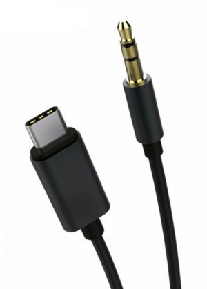 POWERTECH καλώδιο USB-C σε 3.5mm CAB-UC017, 1m, μαύρο CAB-UC017