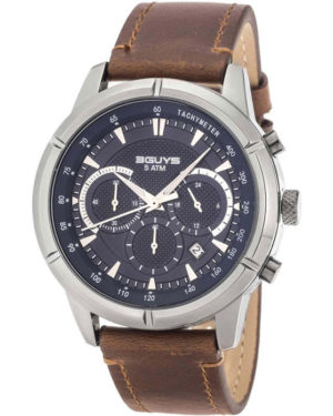 3GUYS Chronograph Brown Leather Strap 3G83003