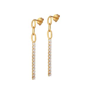 Ασημένια σκουλαρίκια SEASON 4,3cm 17-3-39-2 Χρυσό