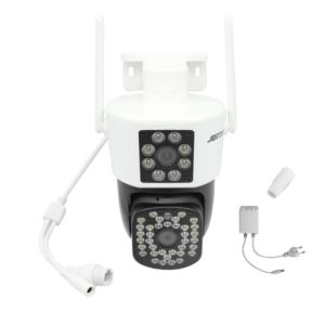 IP Διπλή Κάμερα Παρακολούθησης Wi-Fi 1080p IP66 Αδιάβροχη με Φακό 3.6mm Jortan JT-8293 Λευκή-Μαύρη