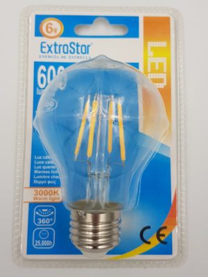Λάμπα LED 6w E27 extrastar Θερμό Φως