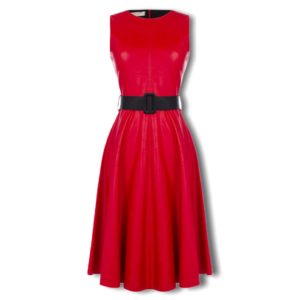 Δερμάτινο μίντι φόρεμα Rinascimento - Κόκκινο, XS