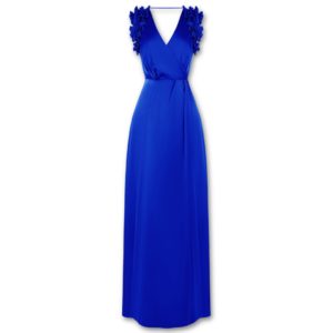 Μπλε ηλεκτρίκ σατέν μακρύ φόρεμα Rinascimento - Μπλε ελεκτρίκ, S