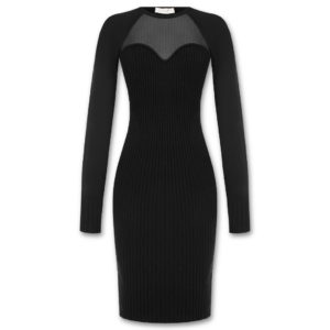 Μαύρο φόρεμα πλεκτό Rinascimento - Μαύρο, M/L
