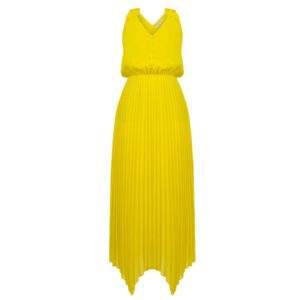 Κίτρινο πλισέ φόρεμα Rinascimento - S, Κίτρινο