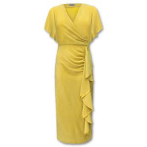Μίντι ντραπέ φόρεμα Yiasu - Κίτρινο, One Size