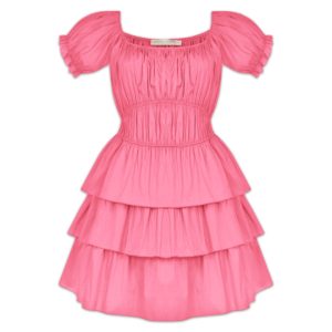 Φόρεμα με βολάν Rinascimento - Ροζ, M