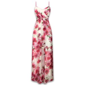 Φλοράλ μακρύ φόρεμα Rinascimento - Λευκό, M