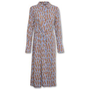 Μακρύ σεμιζιέ φόρεμα Terna Culture - Γαλάζιο, M