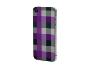 Προστατευτικό Αυτοκόλλητο για iPhone 4/4S ( black-purple checker
