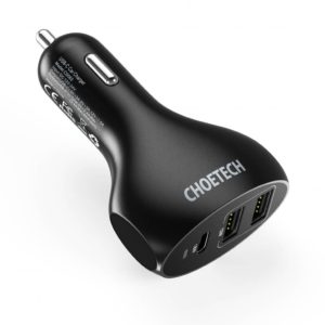 3 Port PD Car Charger with 1x USB-C and 2x USB-A