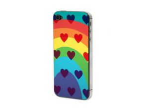 Προστατευτικό Αυτοκόλλητο για iPhone 4/4S (Heart & Rainbow)