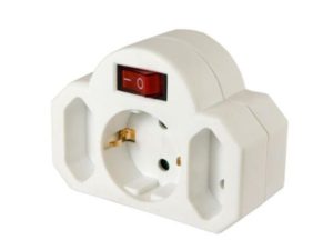 Arcas plug adapter 2+1 with switch