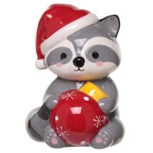 Collectable Ceramic Racoon Christmas Money Box