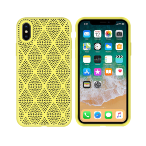 Silicone case No brand, For Apple iPhone XS Max, Grid, Yellow - 51644