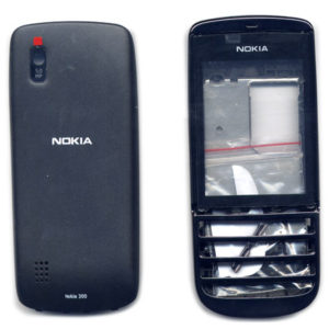 Προσοψη Για Nokia Asha 300 Μαυρη Full Με Τζαμι,Πλαστικα Κουμπια OEM