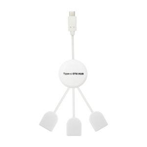 USB Hub No Brand, USB 3.1 Type-C, 3 Ports, White - 12050