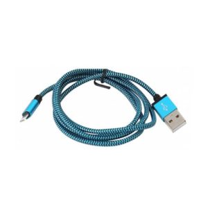 Καλώδιο USB data για iPhone5/iPad με fabric braided επένδυση καλωδίου OMEGA 1m γαλάζιο