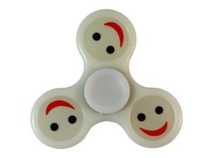 Fidget Spinner Toy - EMOJI HAPPY WHITE (GLOW IN THE DARK)