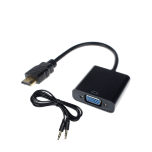 Adapter DeTech, HDMI to VGA + AUDIO cable, Black - 18254