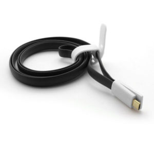 Data cable DeTech USB - micro USB, Flat, With magnet, 20sm - 14287