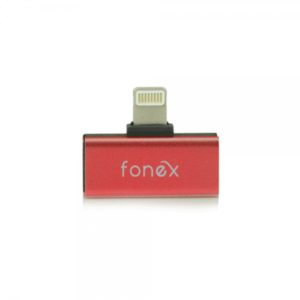 FONEX ADAPTER DUAL LIGHTNING METAL MUSIC & CHARGE red