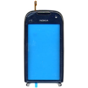 Τζαμι Για Nokia C7 Ασημι Με Προσοψη Μαυρη OEM