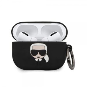 KARL LAGERFELD SILICONE CASE FOR AIRPODS PRO WITH HOLDER black