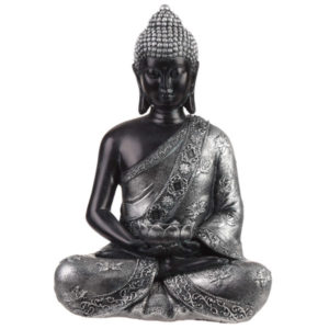 Decorative Black and Silver Thai Buddha - Tea Light Holder