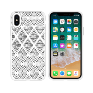 Silicone case No brand, For Apple iPhone X/XS, Grid, White - 51631