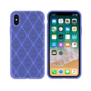 Silicone case No brand, For Apple iPhone XS Max, Grid, Purple - 51643
