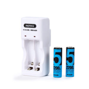 Rechargeable battery charger, Remax RT-DC01, +2xAA Batteries Pack, White - 14815