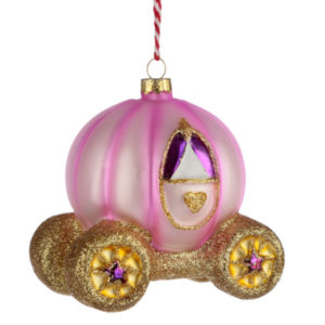 Glass Christmas Bauble - Enchanted Princess Carriage