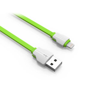 Data cable, LDNIO LS04i, Lightning (iPhone 5/6/7/SE), 1.0m, Green/white - 14394