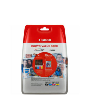 Canon Inkjet CLI-551VP BK/C/M/Y + Photo Paper (6508B005)