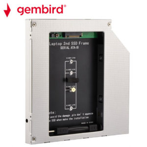 GEMBIRD SLIM 5,25 BAY MOUNTING FRAME FOR NGFF(M.2) SSD MEMMORY CARD 12.7mm HEIGHT