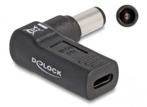 DELOCK αντάπτορας τροφοδοσίας 60008, USB-C σε Dell 7.4x5mm, 90°, μαύρος