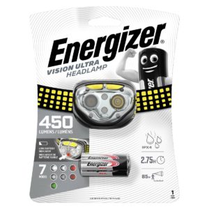 Φακός Κεφαλής Energizer Vision Ultra 450 Lumens IPX4 με 3 Μπαταρίες ΑΑΑ Μαύρο-Κίτρινο