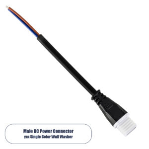 GloboStar® 90703 Ταχυσύνδεσμος Τροφοδοσίας για Wall Washer IP65 - 2 Καλώδια +/- σε Power Connector 2 PIN Male για Μονόχρωμα Wall Washer