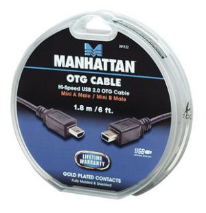 391122 . Manhattan καλώδιο Mini-USB A σε Mini-USB B OTG M/M 1.8m