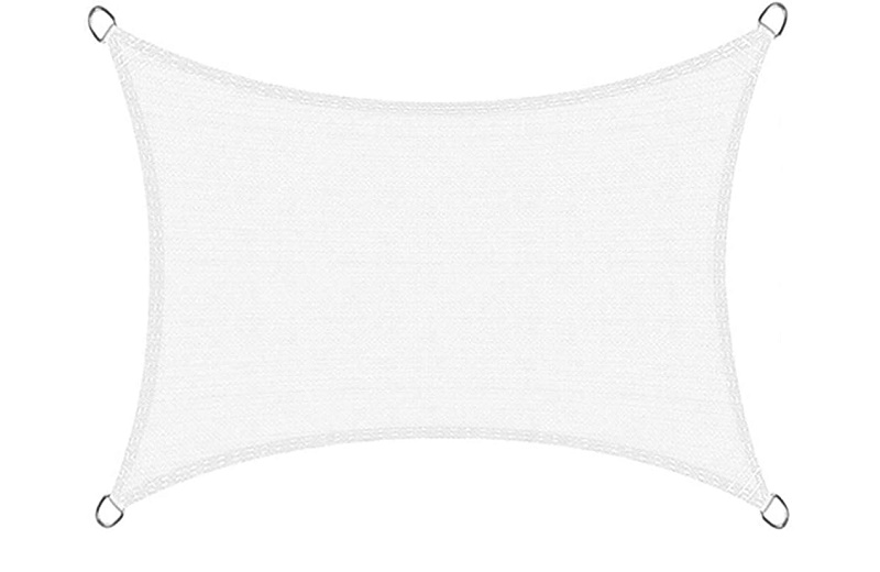 Πανί σκίασης λευκό HDPE 190gr/m2 διαστάσεων 3.0x3.0m με 4 κρίκους περιμετρική ενίσχυση και UV προστασία